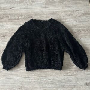 Cute black fuzzy sweater